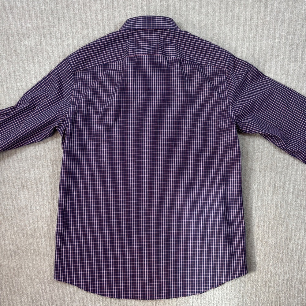 UNTUCKit Graach Slim Fit Navy Red Checkered Button Down Shirt‎ Men's Size Medium - Picture 5 of 8